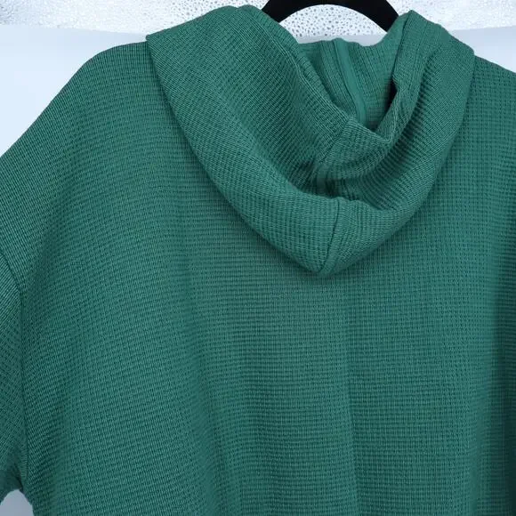 ATHLETA Coaster Knit Waffle Hoodie Trillium Green Oversized Boxy Fit Women's L - Picture 6 of 10